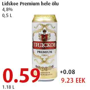 Allahindlus - Lidskoe Premium hele õlu