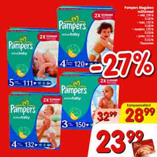 Allahindlus - Pampers Megabox mähkmed