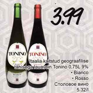 Allahindlus - Italia kaitstud geografilise tähisega lauavein Tonino 0,75L 9%