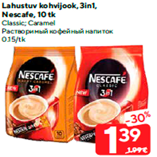 Allahindlus - Lahustuv kohvijook, 3in1, Nescafe, 10 tk