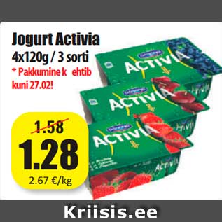 Allahindlus - Jogurt Activia