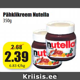 Allahindlus - Pähklikreem Nutella 350g