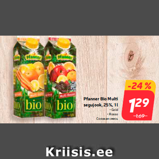 Allahindlus - Pfanner Bio Multi segujook, 25%, 1 l