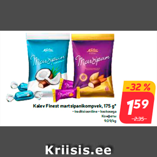 Allahindlus - Kalev Finest martsipanikompvek, 175 g*