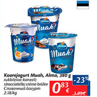 Allahindlus - Koorejogurt Muah, Alma, 380 g