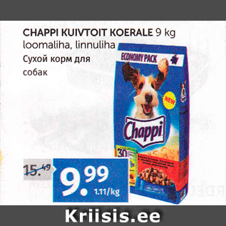 Allahindlus - CHAPPI KUIVTOIT KOERALE 9 KG