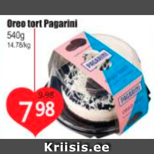 Allahindlus - Oreo tort Pagarini 540 g