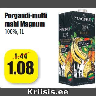 Allahindlus - Porgandi-multi mahl Magnum 100%, 1L