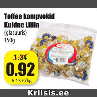 Allahindlus - Toffee kompvekid Kuldne Liilia