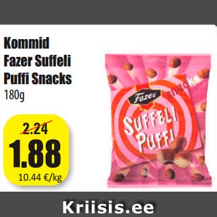 Allahindlus - Kommid Fazer Suffeli Puffi Snacks 180g