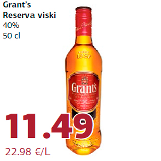 Allahindlus - Grant’s Reserva viski