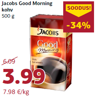 Allahindlus - Jacobs Good Morning kohv 500 g