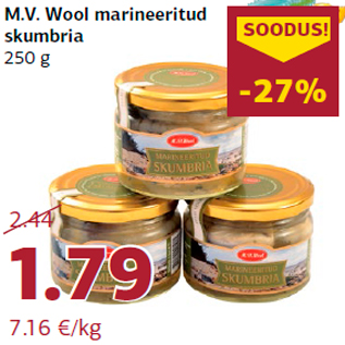 Allahindlus - M.V. Wool marineeritud skumbria 250 g