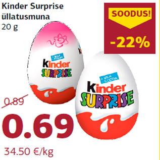 Allahindlus - Kinder Surprise üllatusmuna 20 g