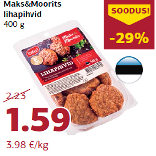 Allahindlus - Maks&Moorits lihapihvid 400 g