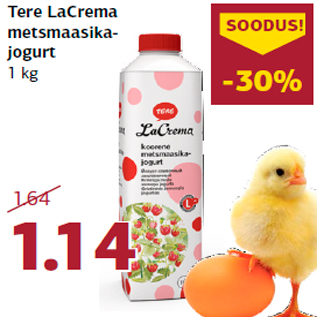 Allahindlus - Tere LaCrema metsmaasikajogurt 1 kg