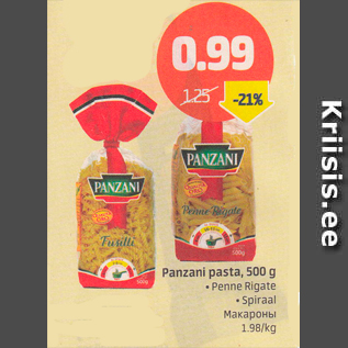 Allahindlus - Panzani pasta, 500 g