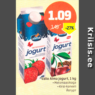 Allahindlus - Valio Alma jogurt, 1 kg