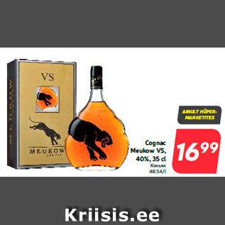 Allahindlus - Cognac Meukow VS, 40%, 35 cl