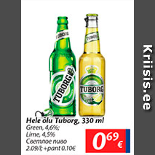 Allahindlus - Hele õlu Tuborg, 330 ml