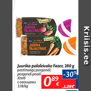 Allahindlus - Juurika palaleivake Fazer, 280 g