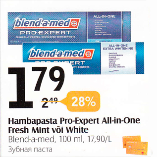 Allahindlus - Hambapasta Pro-Expert Alk-in-One Fresh Mint või White