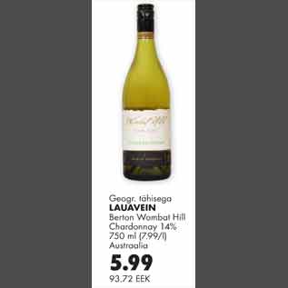 Allahindlus - Lauavein Berton Wambat Hill Chardonnay