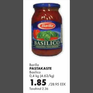 Allahindlus - Barilla pastakaste basilico