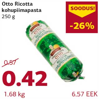 Allahindlus - Otto Ricotta kohupiimapasta 250 g