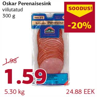 Allahindlus - Oskar Perenaisesink viilutatud 300g