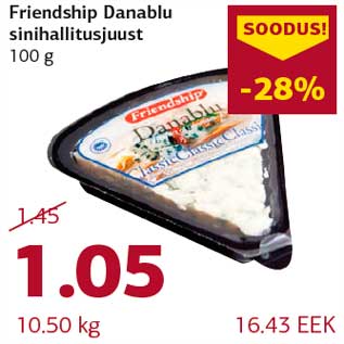 Allahindlus - Friendship Danablu sinihallitusjuust 100 g