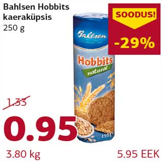 Allahindlus - Bahlsen Hobbits kaeraküpsis 250 g