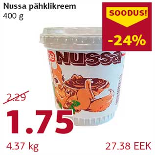 Allahindlus - Nussa pähklikreem 400 g