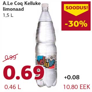 Allahindlus - A.Le Coq Kelluke limonaad 1,5 L