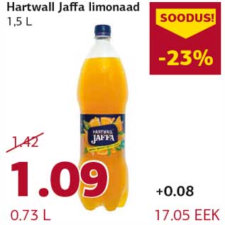 Allahindlus - Hartwall Jaffa limonaad 1,5 L