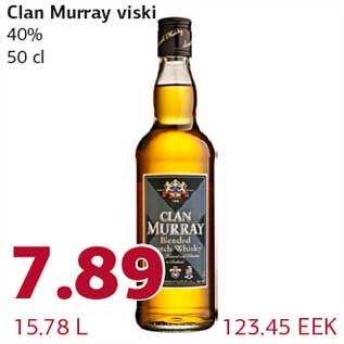 Allahindlus - Clan Murray viski 40% 50 cl