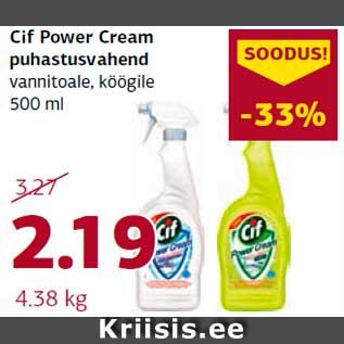 Allahindlus - Cif Power Cream puhastusvahend