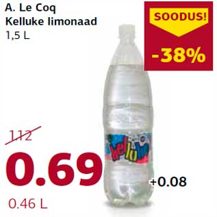 Allahindlus - A. Le Coq Kelluke limonaad 1,5 L