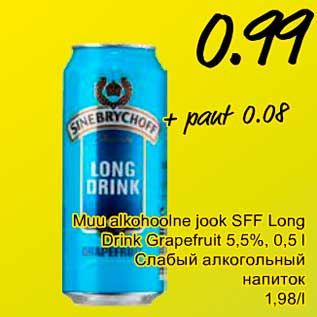 Allahindlus - Muu alkohoolne jook SFF Long Drink Grapefruit 5,5%, 0,5 l