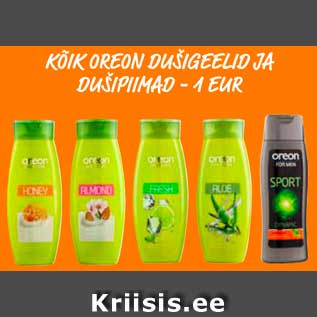 Allahindlus - Kõik Oreon dušigeelid ja dušipiimad - 1€