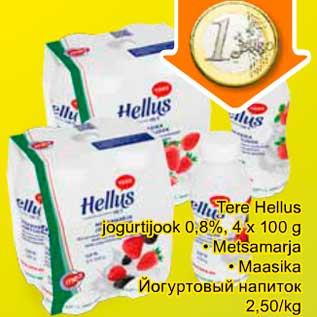 Allahindlus - Tere Hellus jogurtijook 0,8%, 4 x 100 g