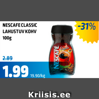 Allahindlus - NESCAFE CLASSIC LAHUSTUV KOHV