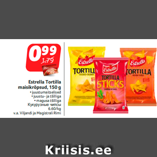 Allahindlus - Estrella Tortilla maisikrõpsud, 150 g