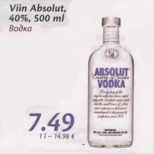 Allahindlus - Viin Absolut