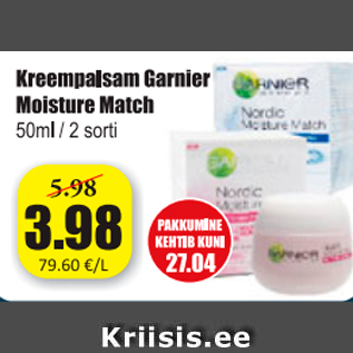 Allahindlus - Kreempalsam Garnier Moisture Match