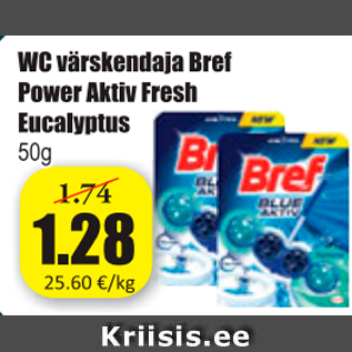 Allahindlus - WC värskendaja Bref Power Aktiv Fresh Eucalyptus 50 g