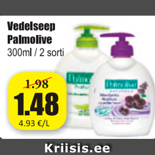 Allahindlus - Vedelseep Palmolive