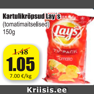 Allahindlus - Kartulikrõpsud Lay´s