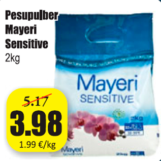 Allahindlus - Pesupulber Mayeri Sensitive 2 kg