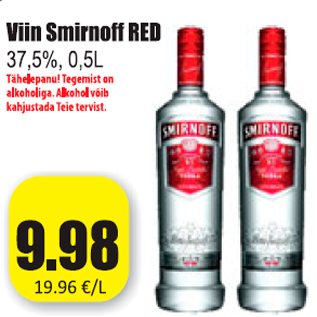 Allahindlus - Viin Smirnoff RED